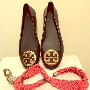 Super cute Tory Burch plastic shoes